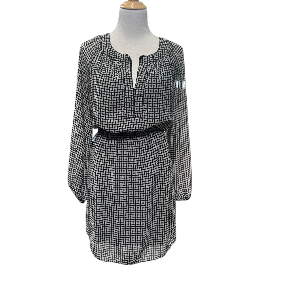 Max Edition Black and White Long Sleeve Dress L